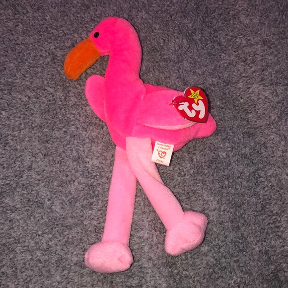 3 PACK: “Pinky The Flamingo” Collectible Beanie Babies - Picture 4 of 16